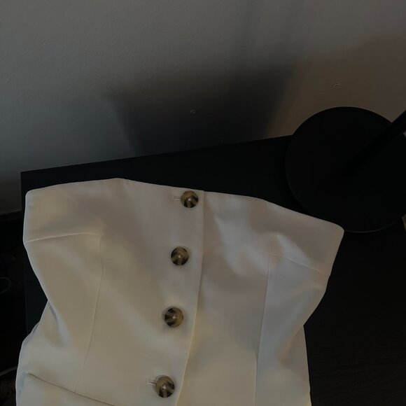 Amanda Uprichard White Button Bustier Top • Size S - Picture 4 of 5